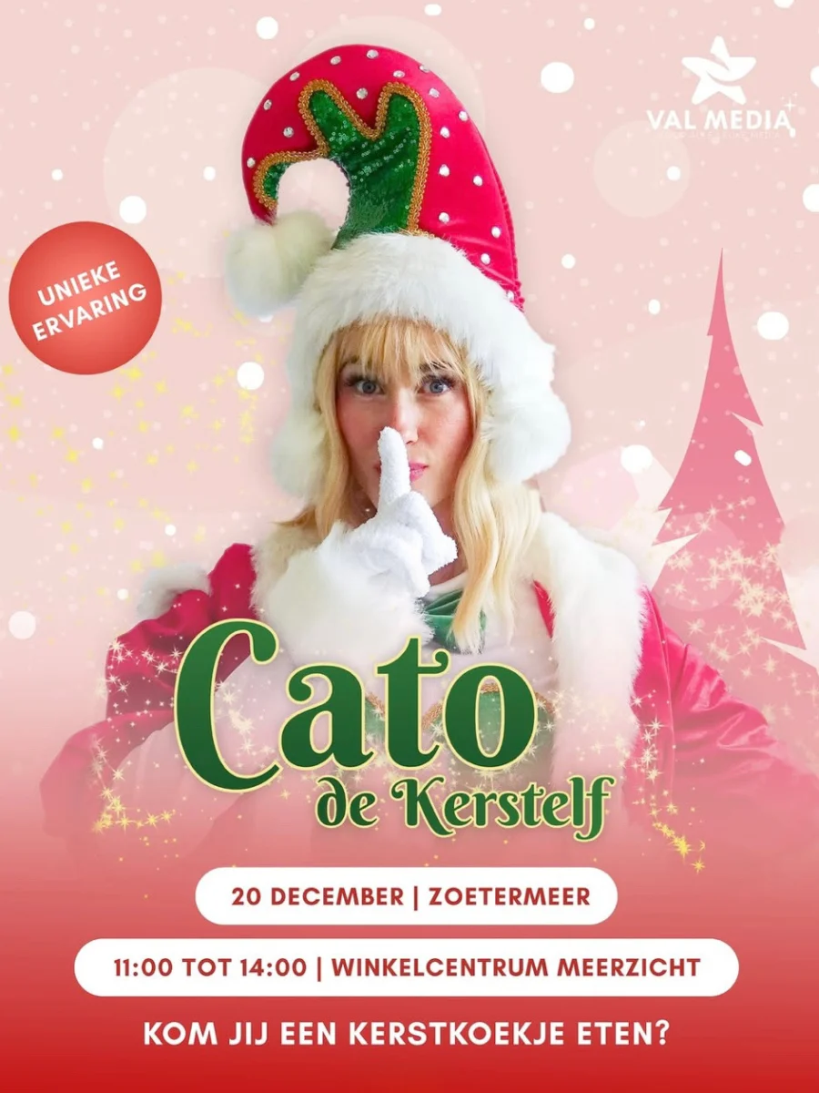 Cato de Kerstelf in Winkelcentrum Meerzicht